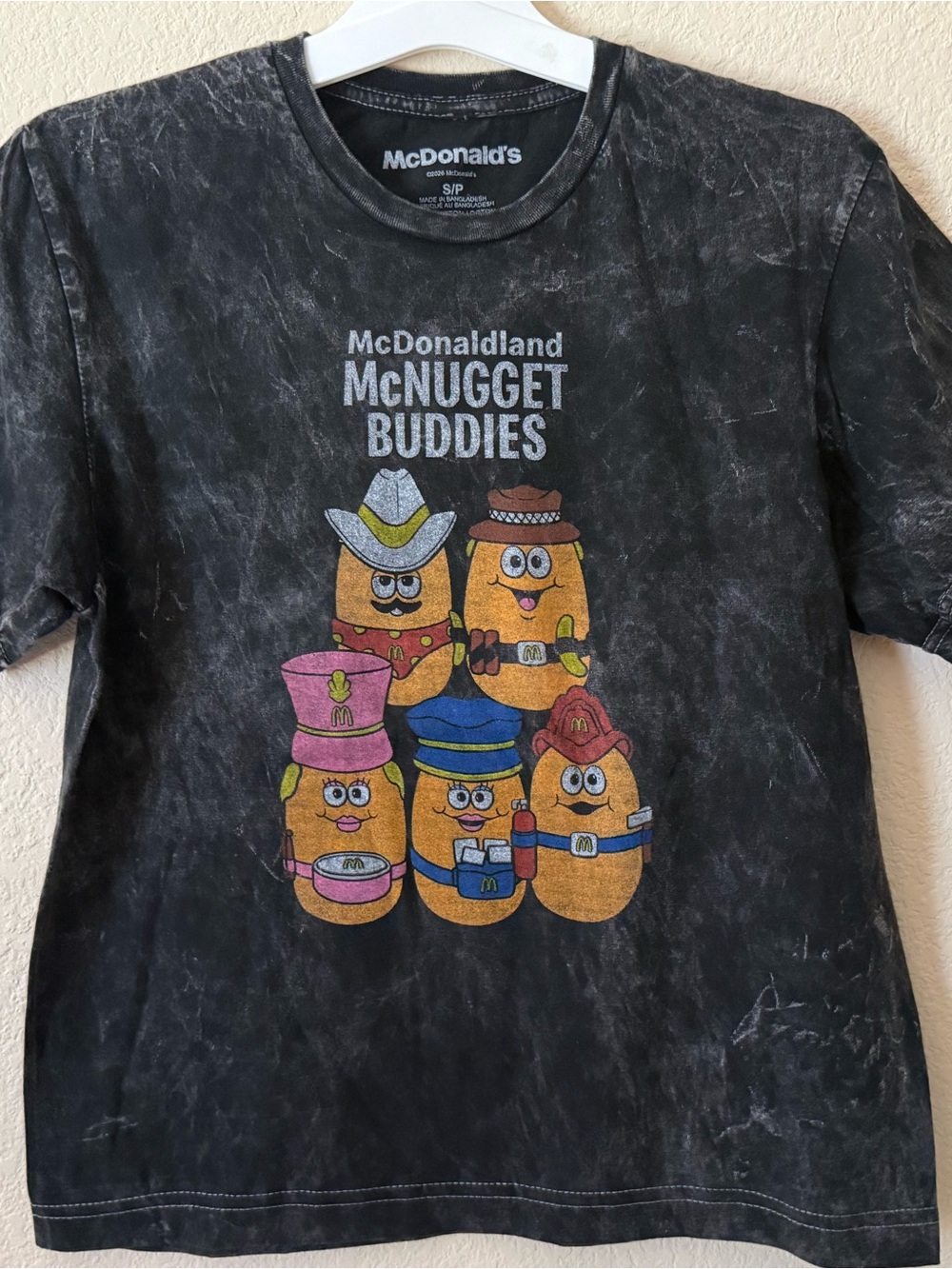McDonald's McDonaldland McNugget Buddies Black Cotton Graphic Tee Sz S NWOT